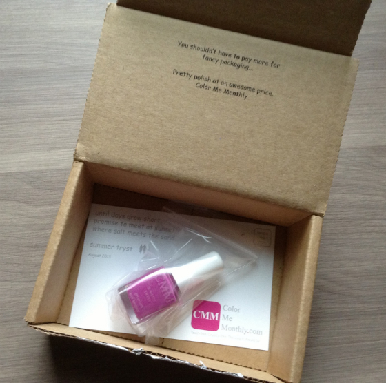 Nail Polish Subscription Box Color Me Monthly Review August 2013