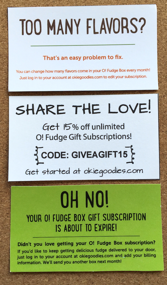 O! Fudge Box Subscription Box Review February 2015 MSA