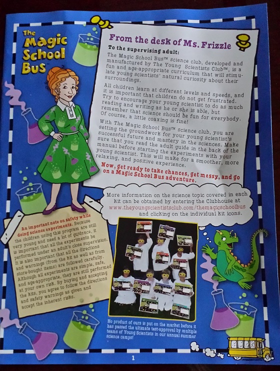Magic School Bus Science Club Subscription Review Jan 2015 My