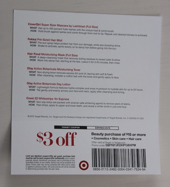 Target Beauty Box Review August 2015 MSA