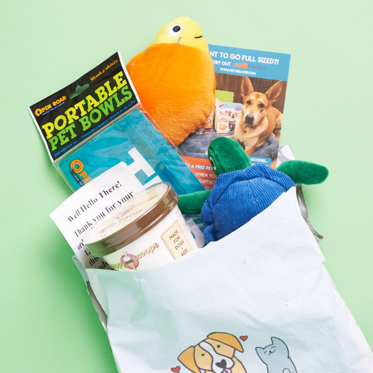 Mini Monthly Mystery Box For Dogs Review September 2017 MSA