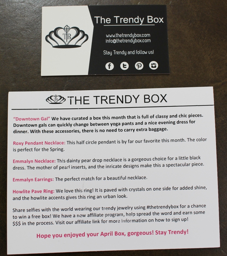 The Trendy Box Subscription Box Review – April 2016 | My Subscription ...