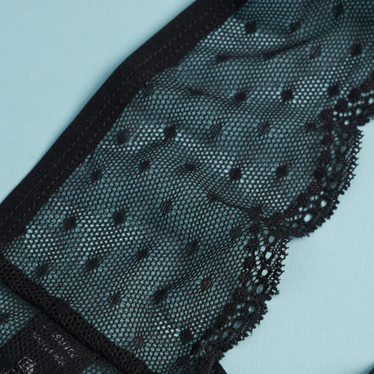 Black lace detail on thong underwear