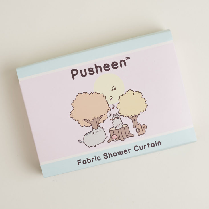Packaging for Pusheen shower curtain