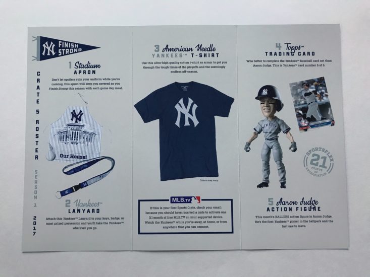 SportsCrate by LootCrate September 2017 NY Yankees
