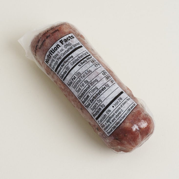 Nutritional Facts for Mild Soppresata from Parma Sausage