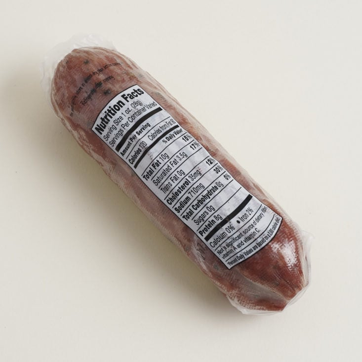 Nutritional facts for Salami Rustico from Parma Sausage