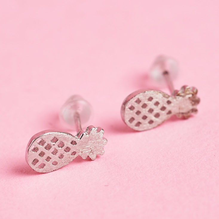silver pineapple stud earrings