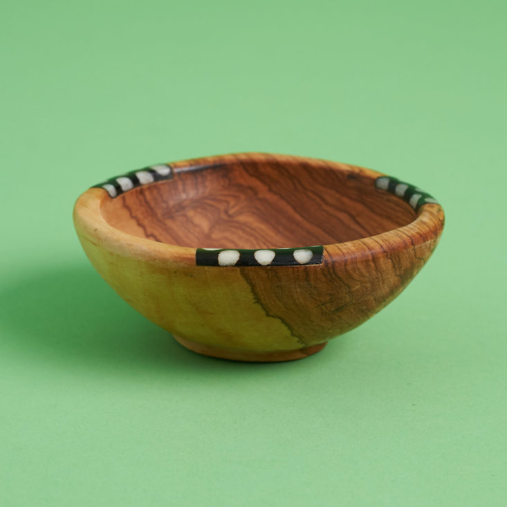 handmade wood and bone condiment bowl from kenya