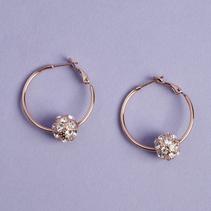 rise gold hoop earrings with rhinestone-studded beads