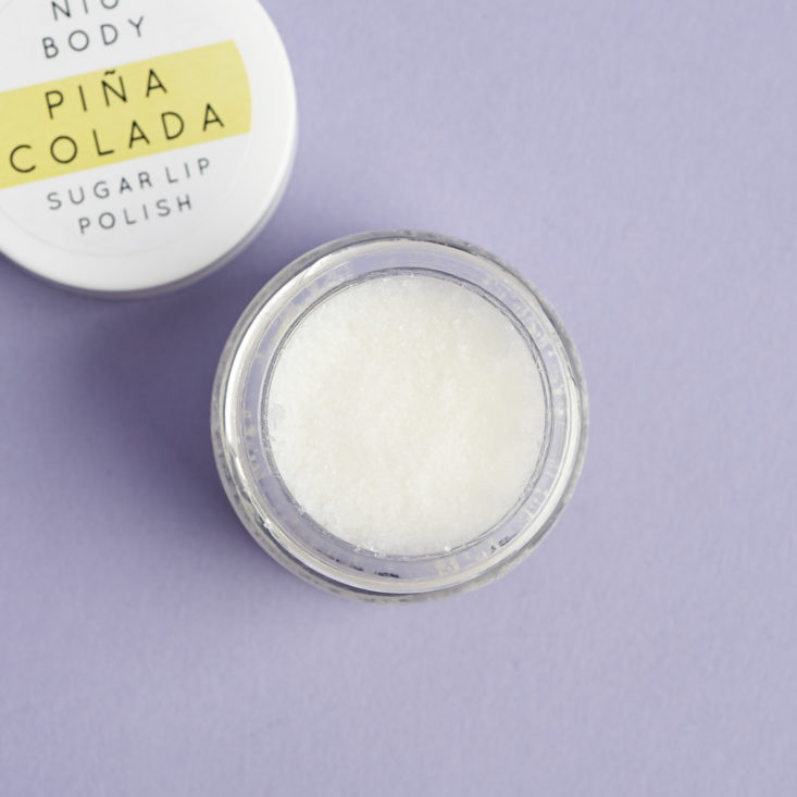 Niu Body Pina Colada Lip Polish with lid off