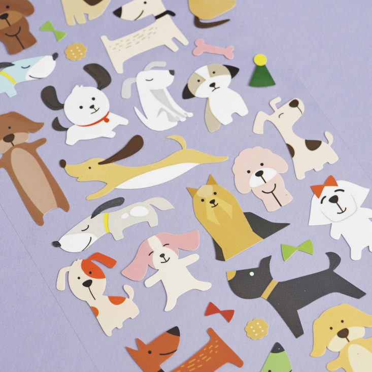 close up of dog stickers