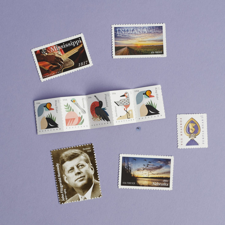 collection of forever stamps