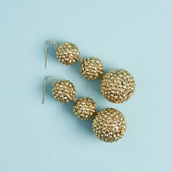 long dangling ball shaped earrings