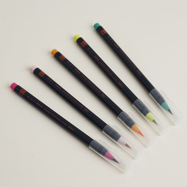 Akashiya Sai Watercolor Brush Pen Set - Tsuya Color outside of pack