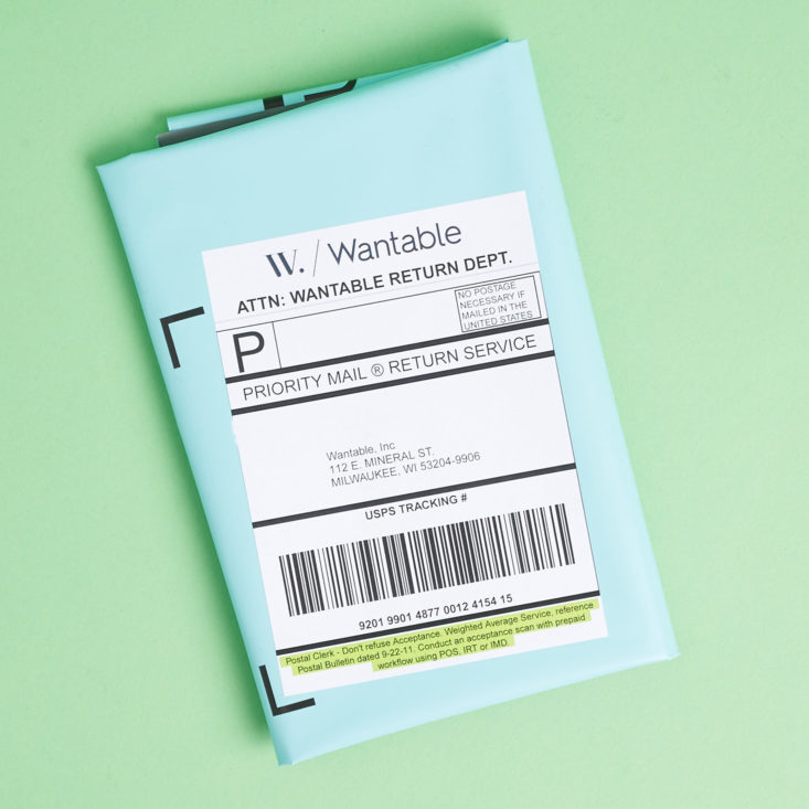return envelope for wantable