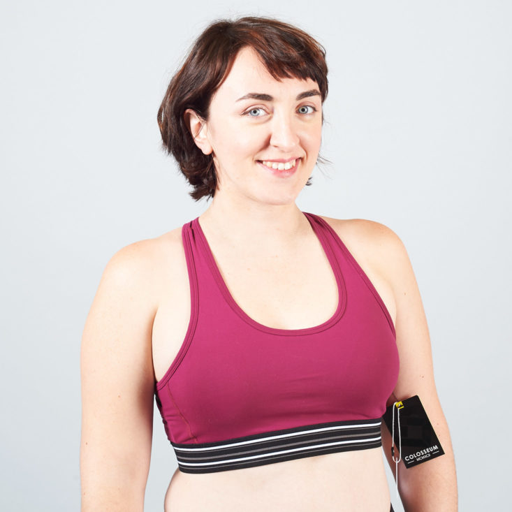 mulberry colored sports bra
