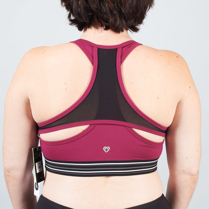 berry colored sports bra back