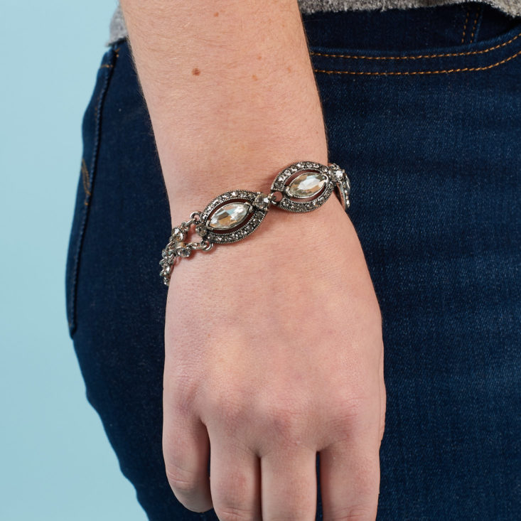 fancy silver holiday bracelet 