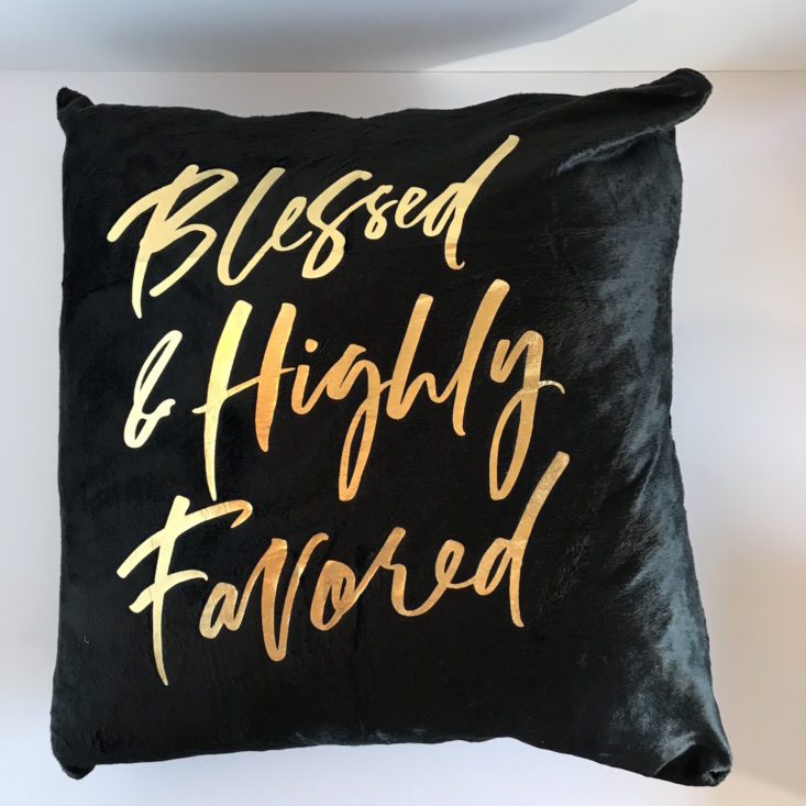 Blessed and Highly Favored printed pillowcase with pillow inside