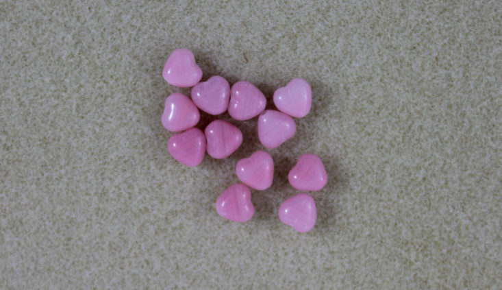 small pink heart shaped beads