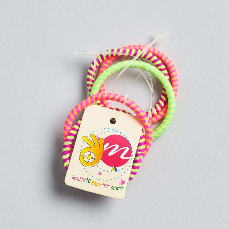 neon hair ties with tag