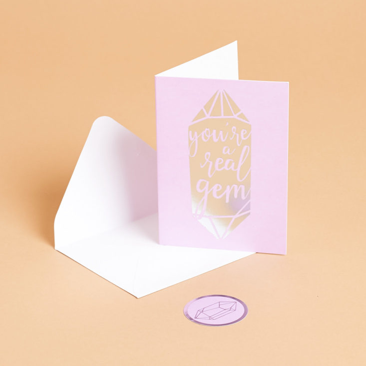crystal greeting card with envelope and sticker seal