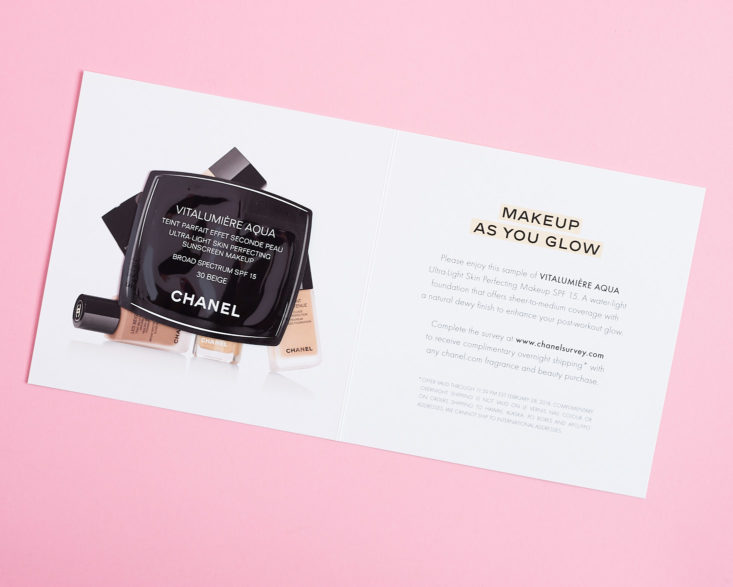 chanel foundation promotional card