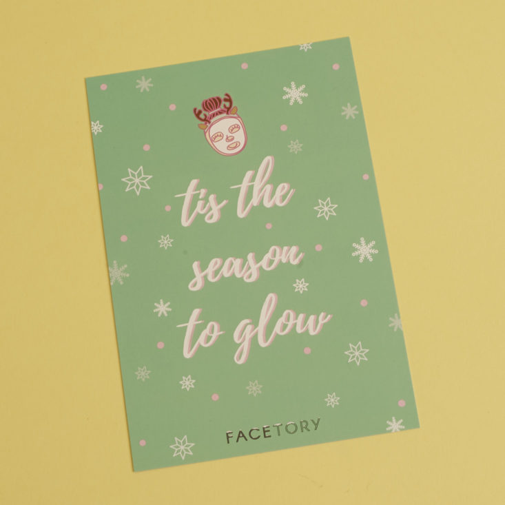 Facetory Seven Lux Box December 2017 Information Card -0005