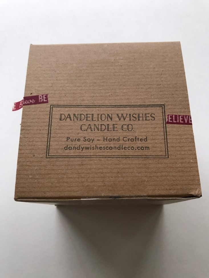 dandelion wishes candle co. box closed