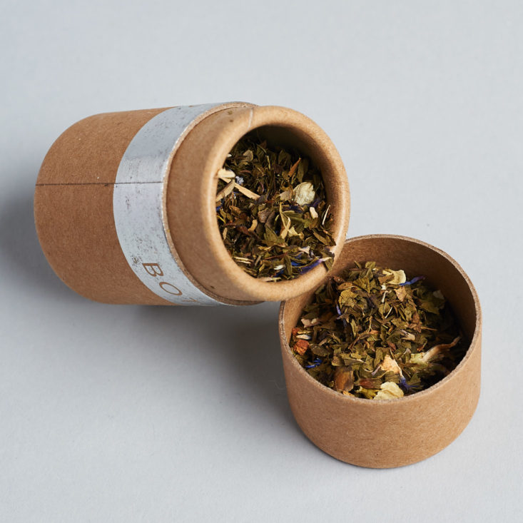 december 2017 gaia collective loose leaf tea blend in its cardboard container