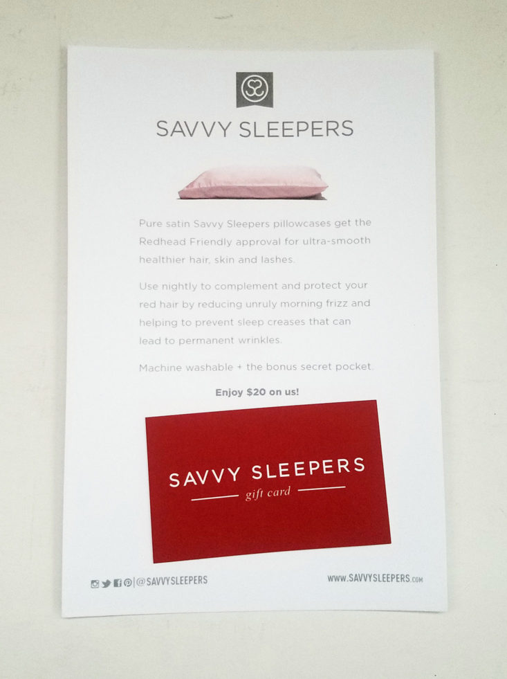 Savvy Sleepers coupon card