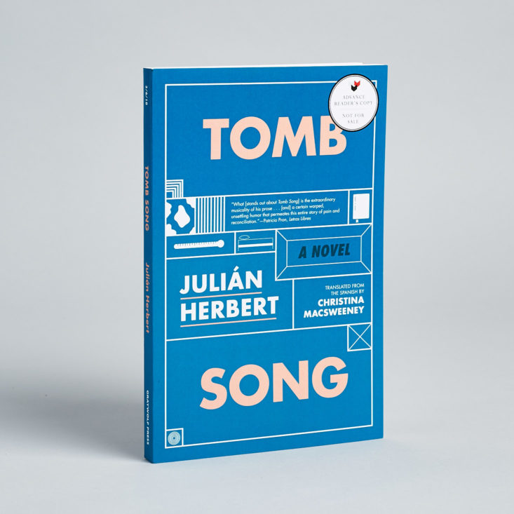 blue tomb song book standing on its end