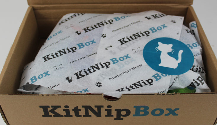 Kitnipbox December 2017 open showing tissue paper