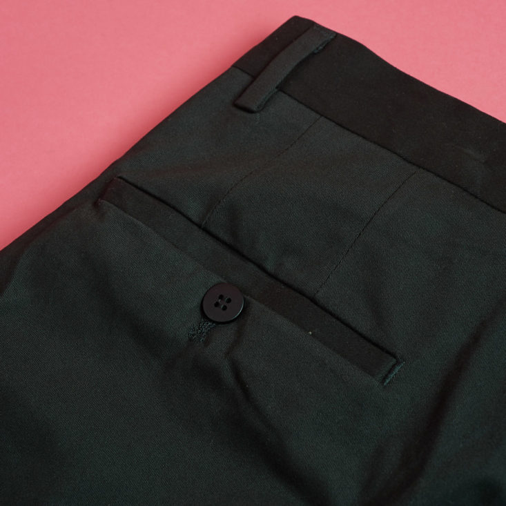 back pocket of black pants