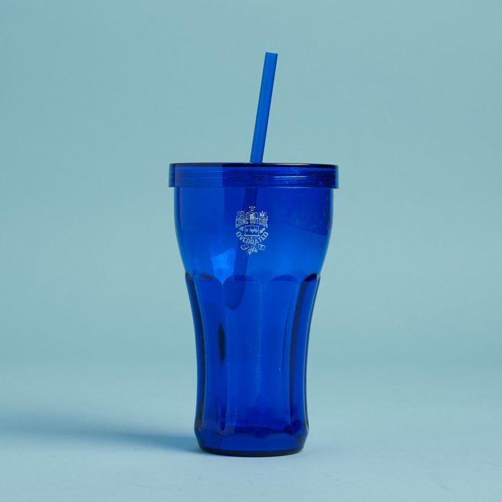 blue retro tumbler with straw