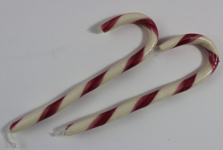 two red and white striped candy canes