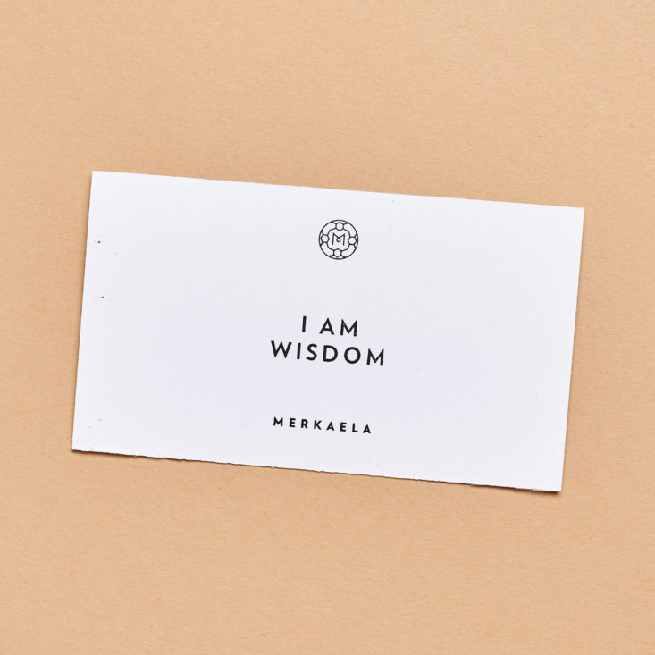 i am wisdom small mantra card