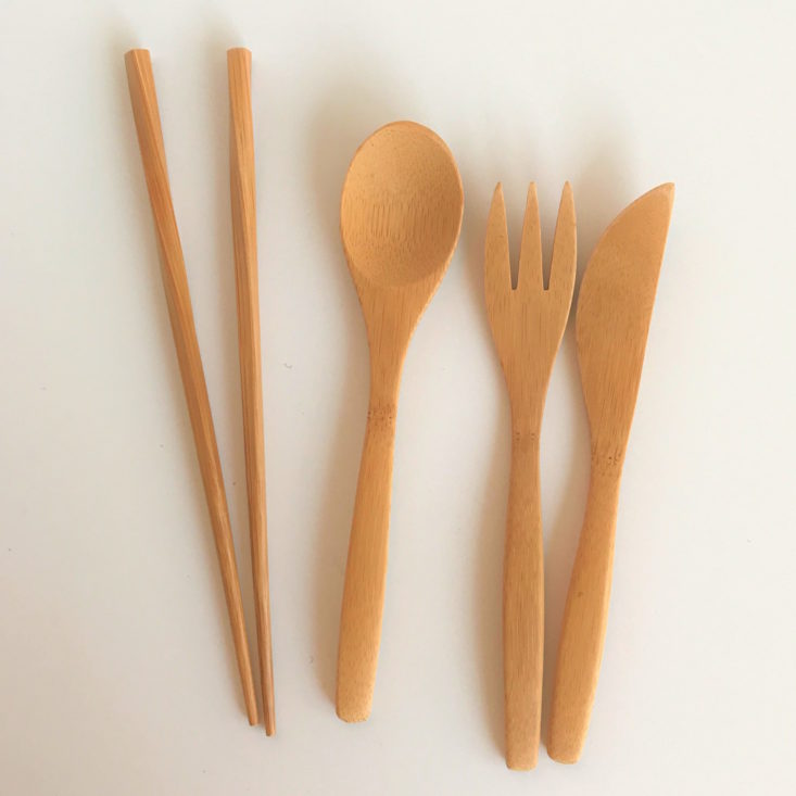 Reusable Bamboo Utensil Set utensils out of case