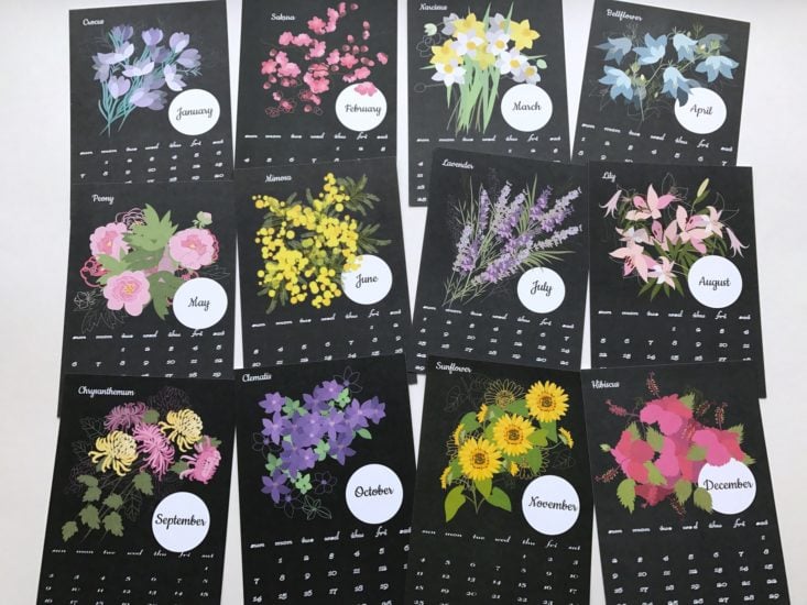 Lulu’s Jewels Garden Flowers Calendar 