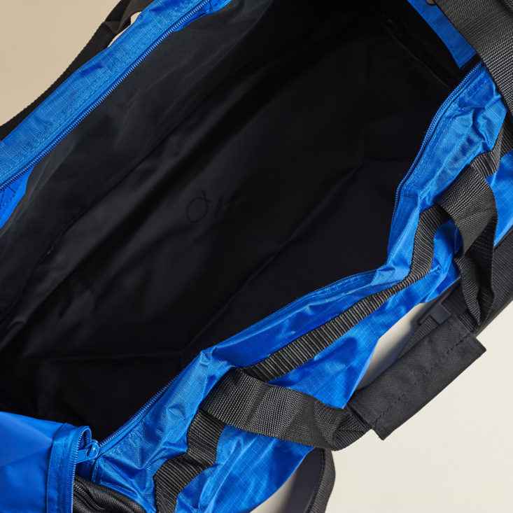 inside of blue bag