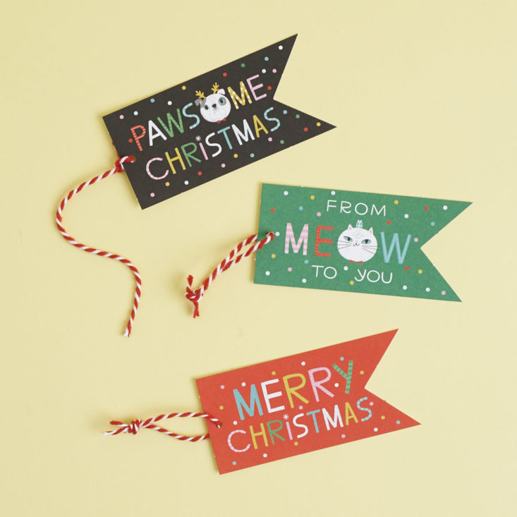 three holiday gift tags by allison black with sting