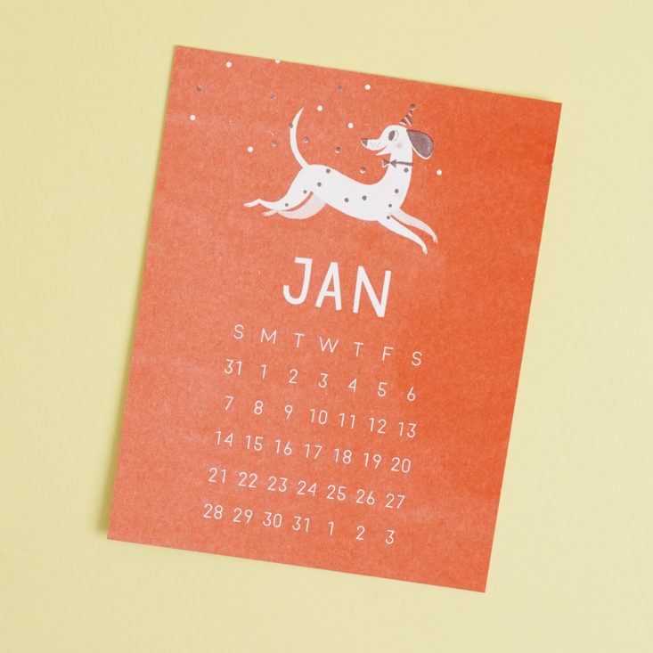Papergang riso printed calendar for January