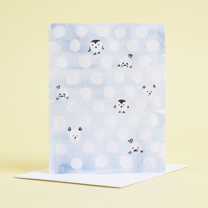 arctic animals dots card