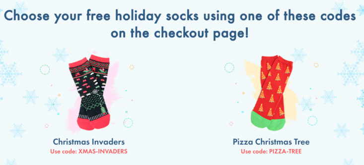 Free Holiday Sock Options