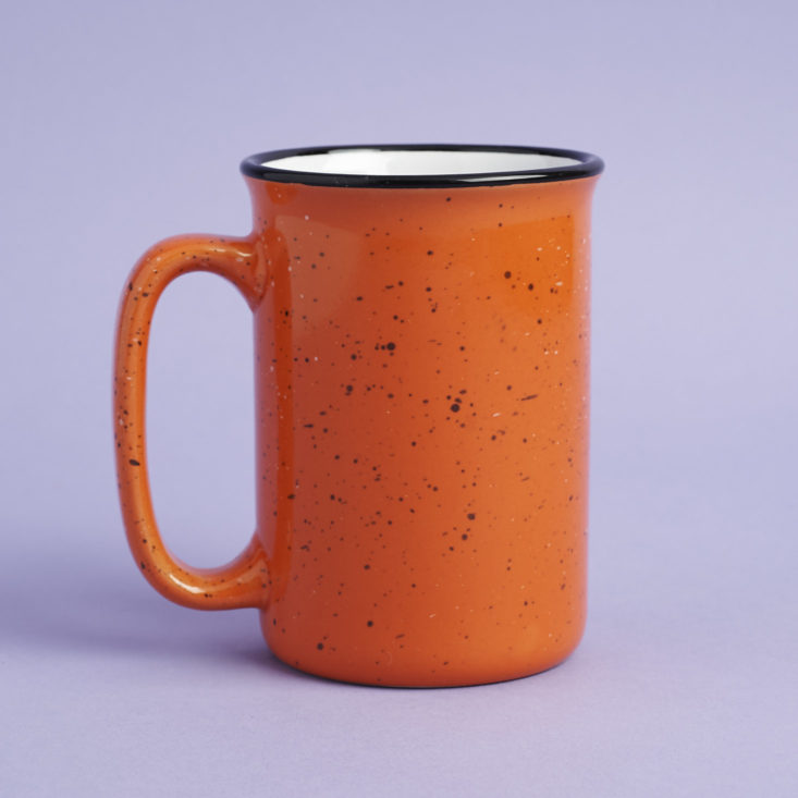 back of orange pumpkin spice everything mug