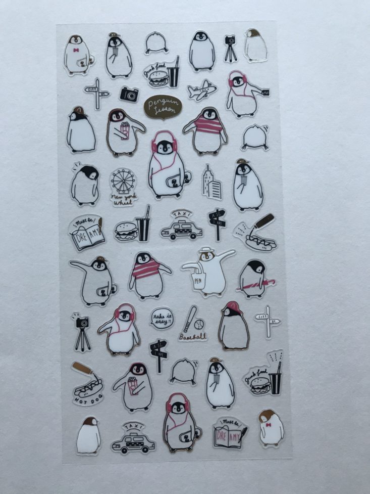 sheet of penguin stickers