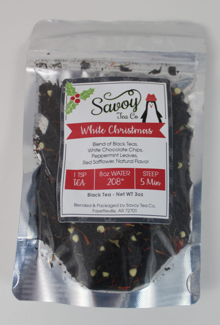 White Christmas Tea from Savoy Tea Company package