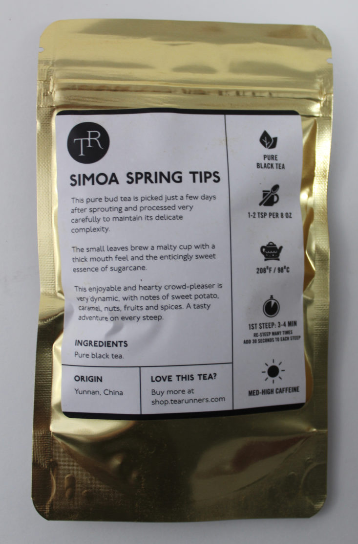 metallic package of spring tips loose leaf tea