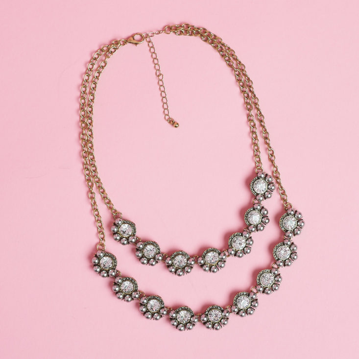 my bijoux box double stranded necklace with rhinestone disc details